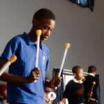 A young person showing his talent